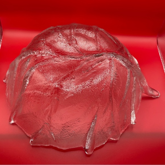 Vintage Blenko Clear Glass Cabbage Leaf Bowl l - Picture 11 of 11